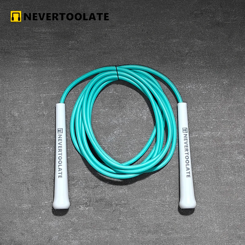 JR100-6  6 mm diameter PVC  WITH THREAD CORE skip rope 15.5cm middle-long handle NEVERTOOLATE GOOD QUALITY