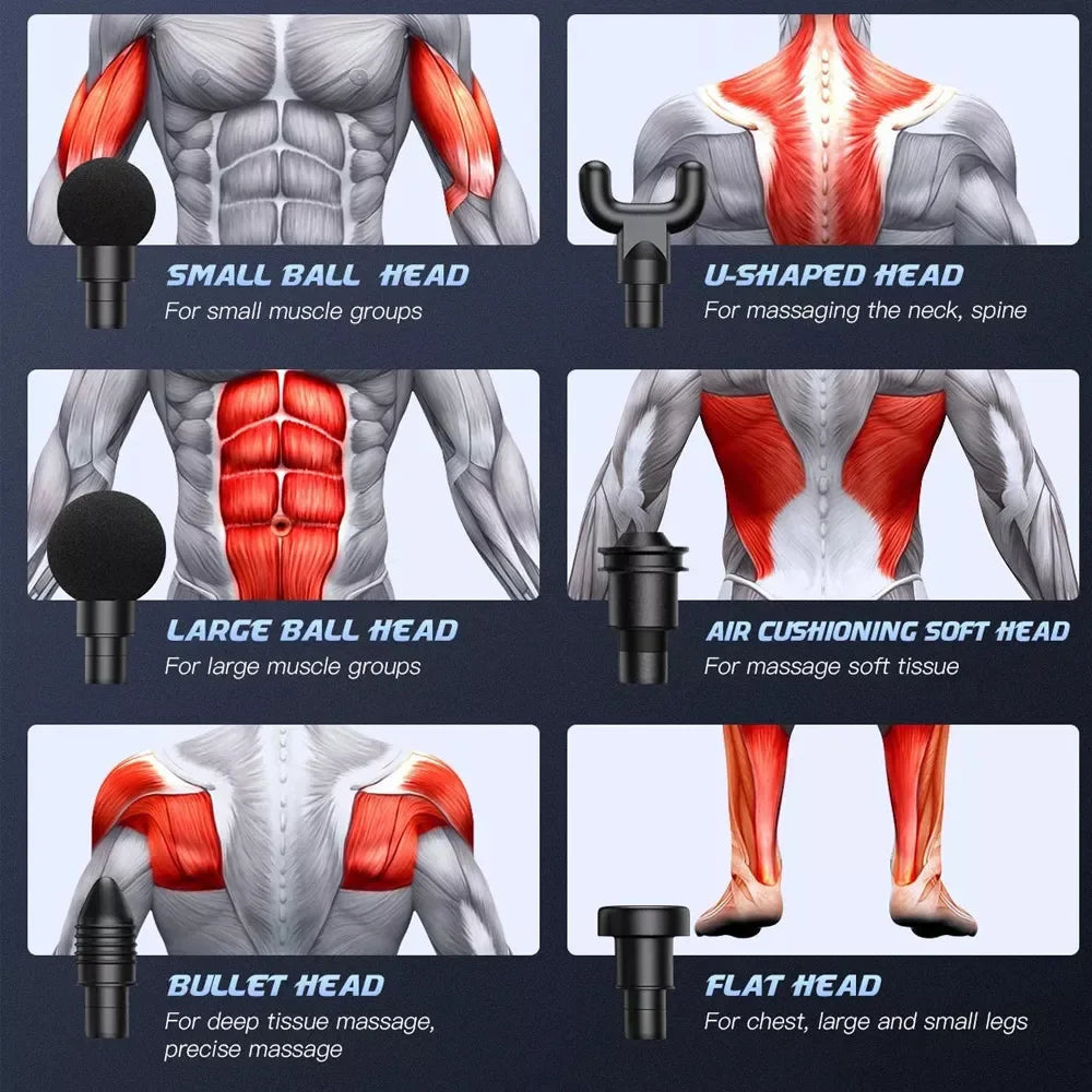 Pistolet de Massage Musculaire Électrique – Récupération Rapide & Détente Profonde