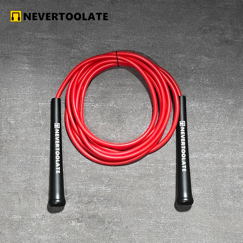 JR100-6  6 mm diameter PVC  WITH THREAD CORE skip rope 15.5cm middle-long handle NEVERTOOLATE GOOD QUALITY