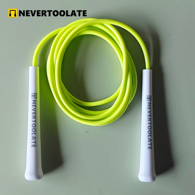 JR100-6  6 mm diameter PVC  WITH THREAD CORE skip rope 15.5cm middle-long handle NEVERTOOLATE GOOD QUALITY